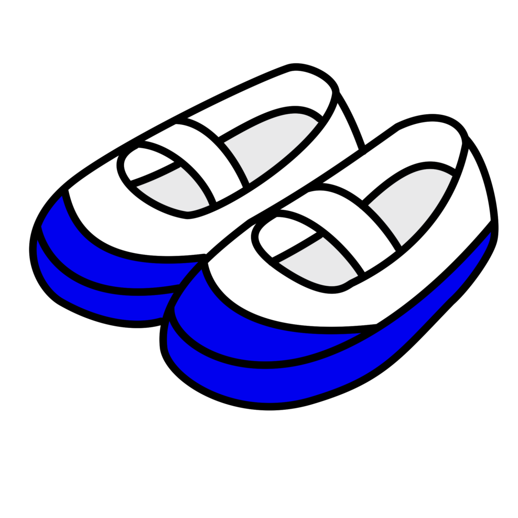 シンプルな青の上履きのイラスト