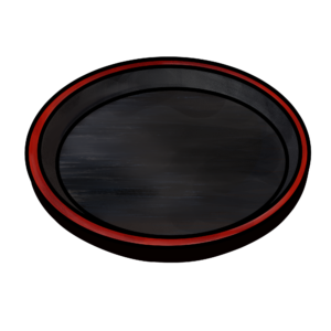 黒い和皿のイラスト｜シンプルな食器素材