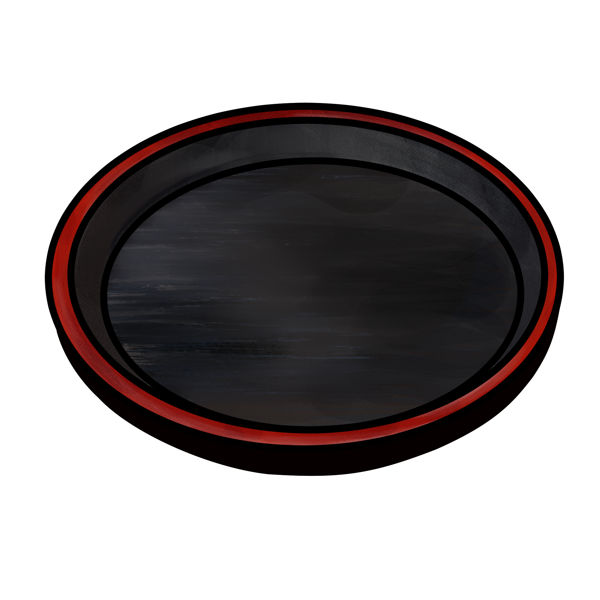 黒い和皿のイラスト｜シンプルな食器素材