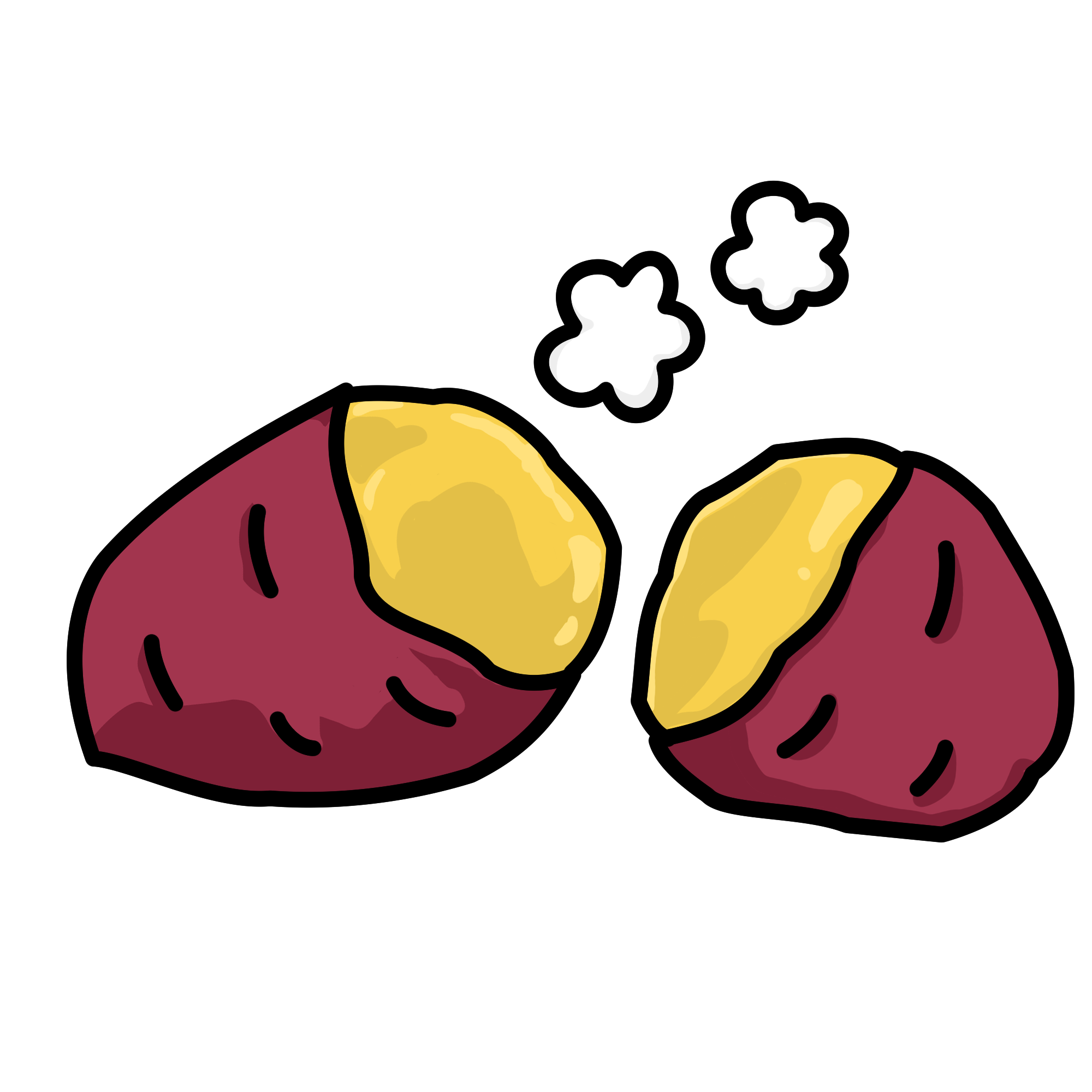 焼き芋のシンプルイラスト｜かわいい秋の無料素材