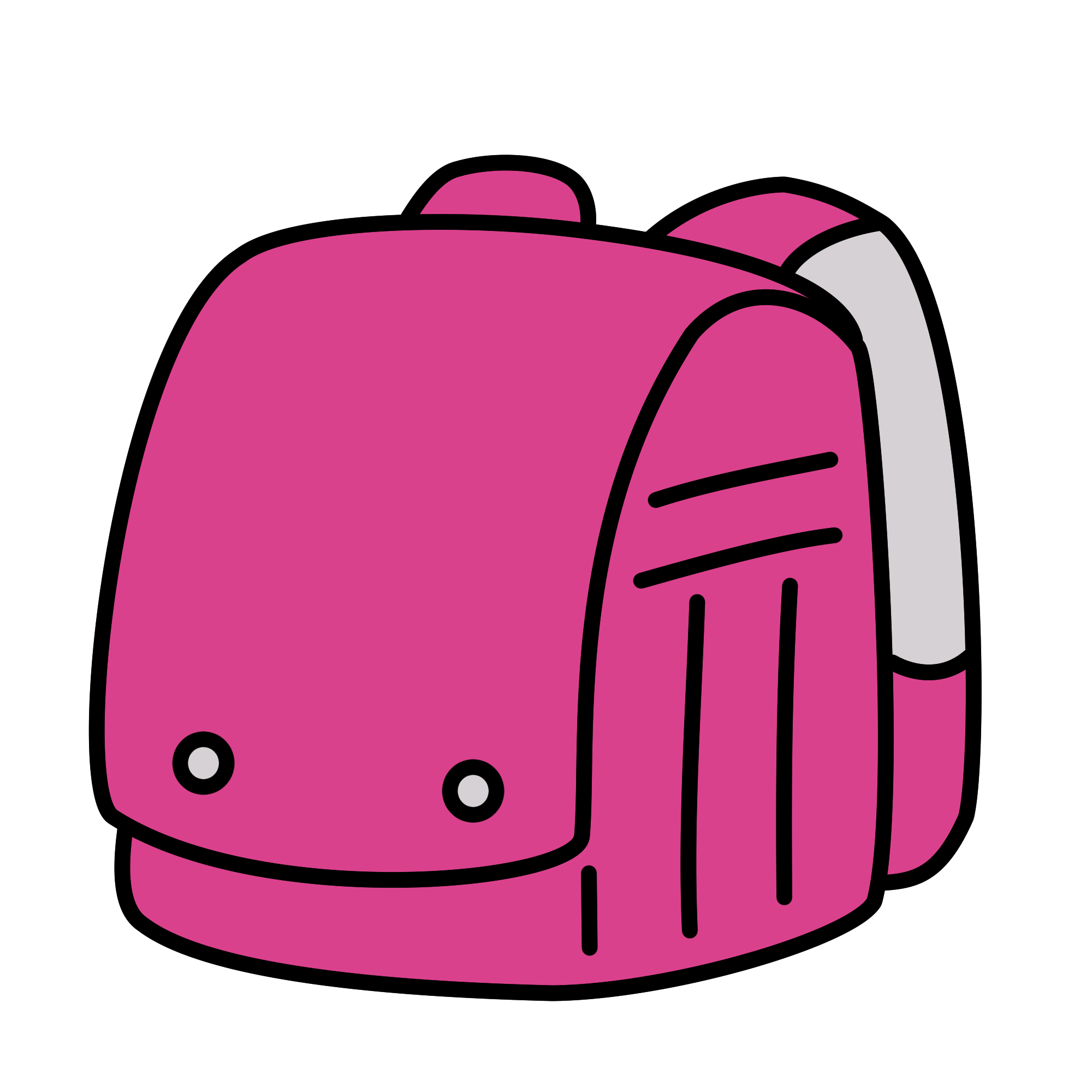 ピンクのランドセルのシンプルイラスト｜入学・小学校素材