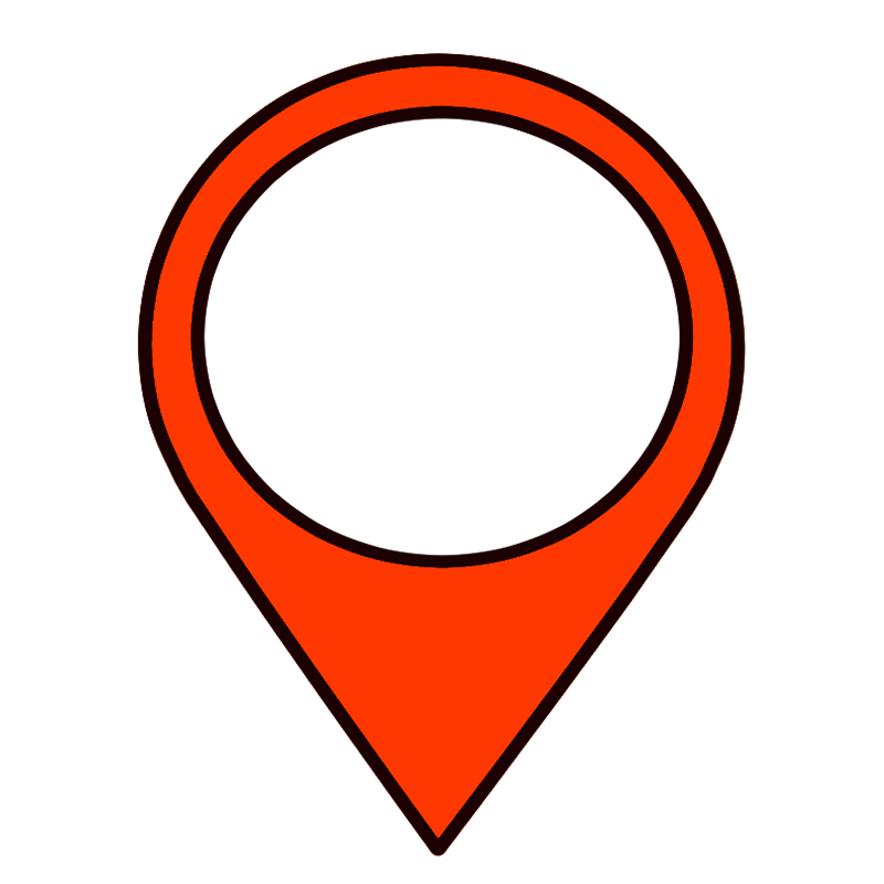 位置マークのイラスト｜赤い地図ピン・シンプル素材