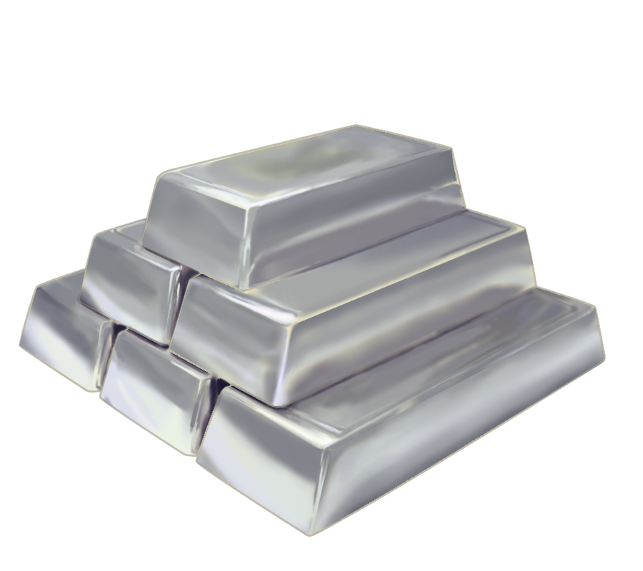 銀の延べ棒のイラスト