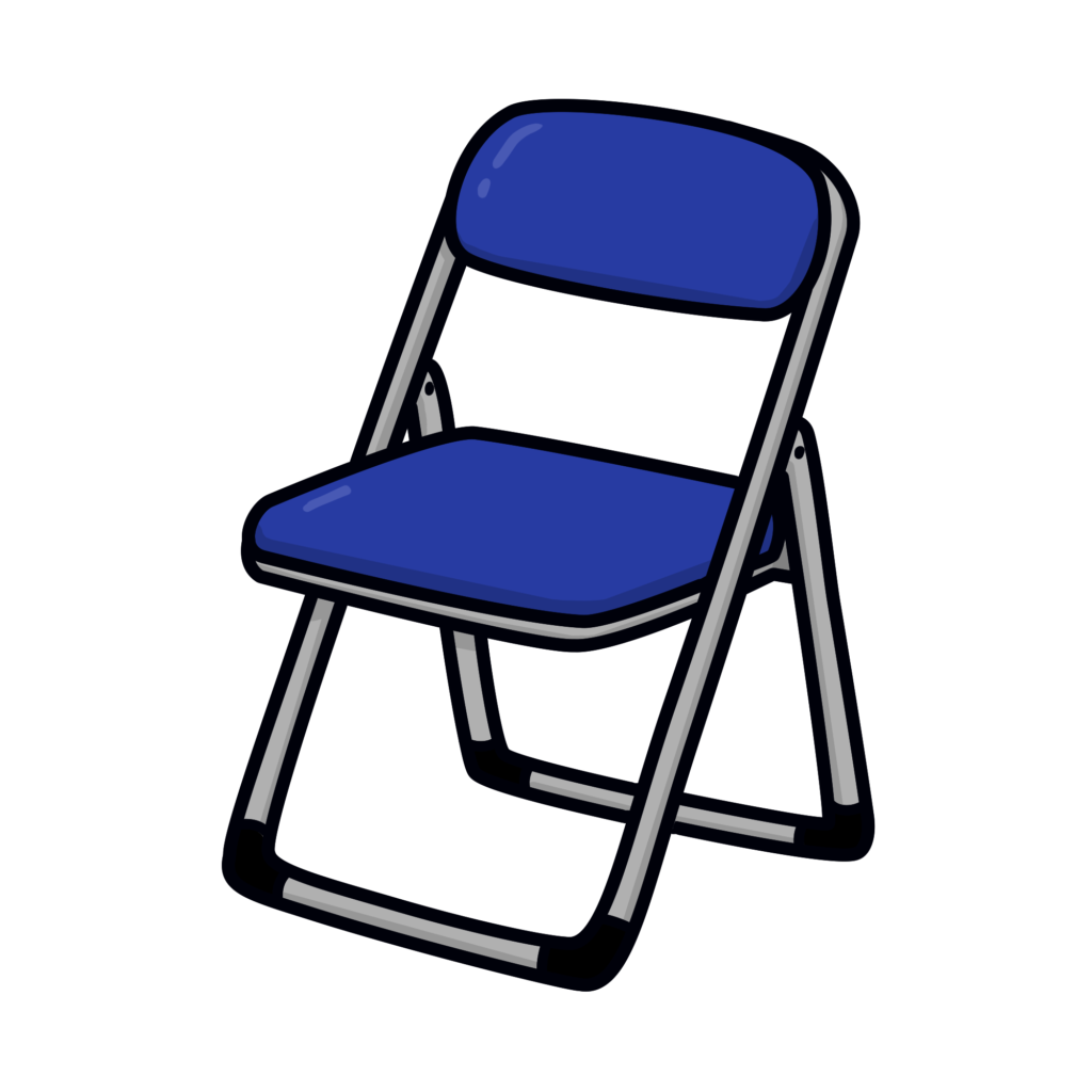 デフォルメパイプ椅子イラスト｜学校・会場用素材