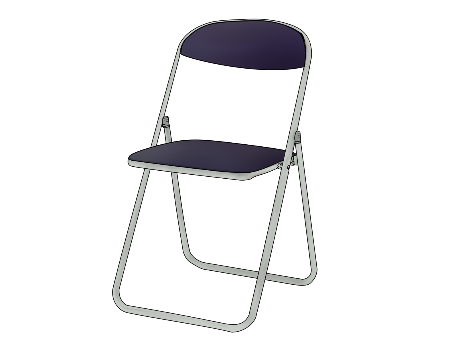 パイプ椅子のイラスト｜シンプルな折りたたみ椅子素材