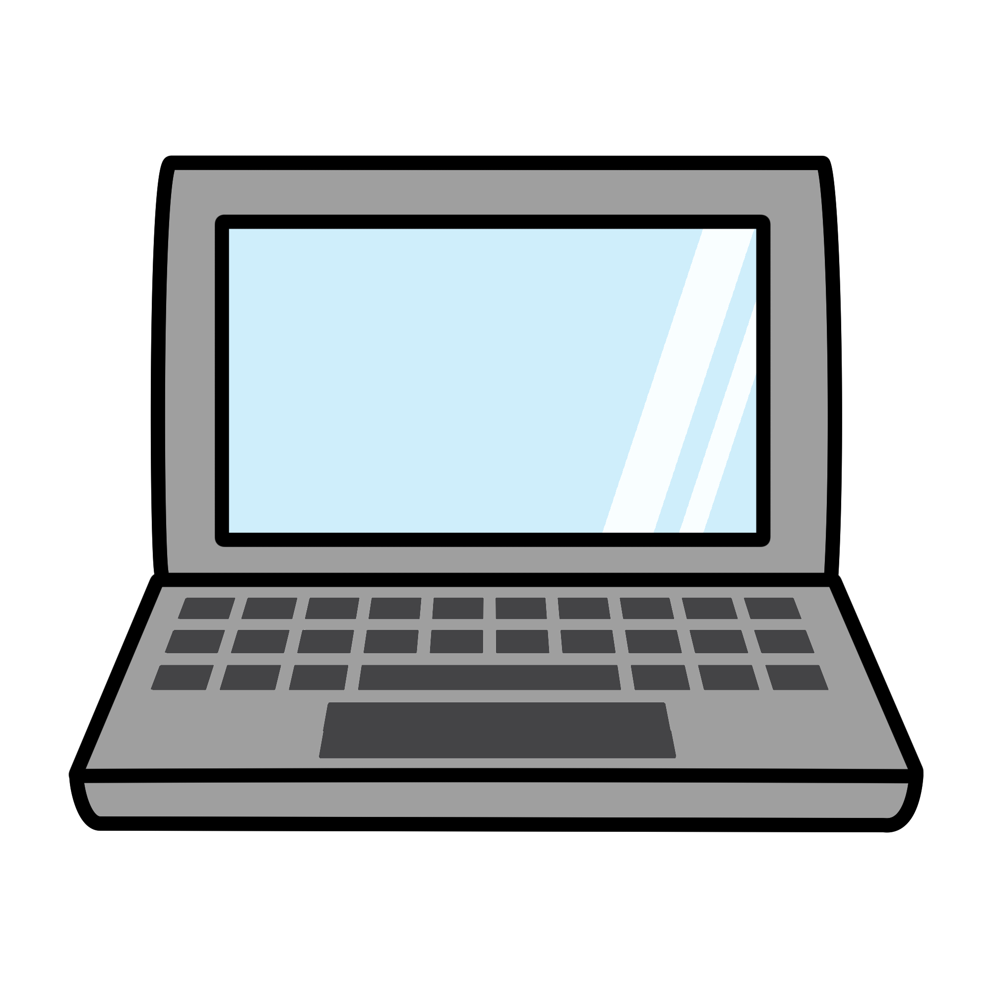 ノートパソコンのシンプルイラスト｜かわいいPC素材