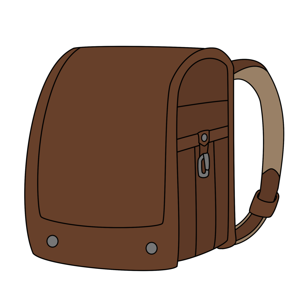茶色のランドセルのフリーイラスト｜入学・通学素材