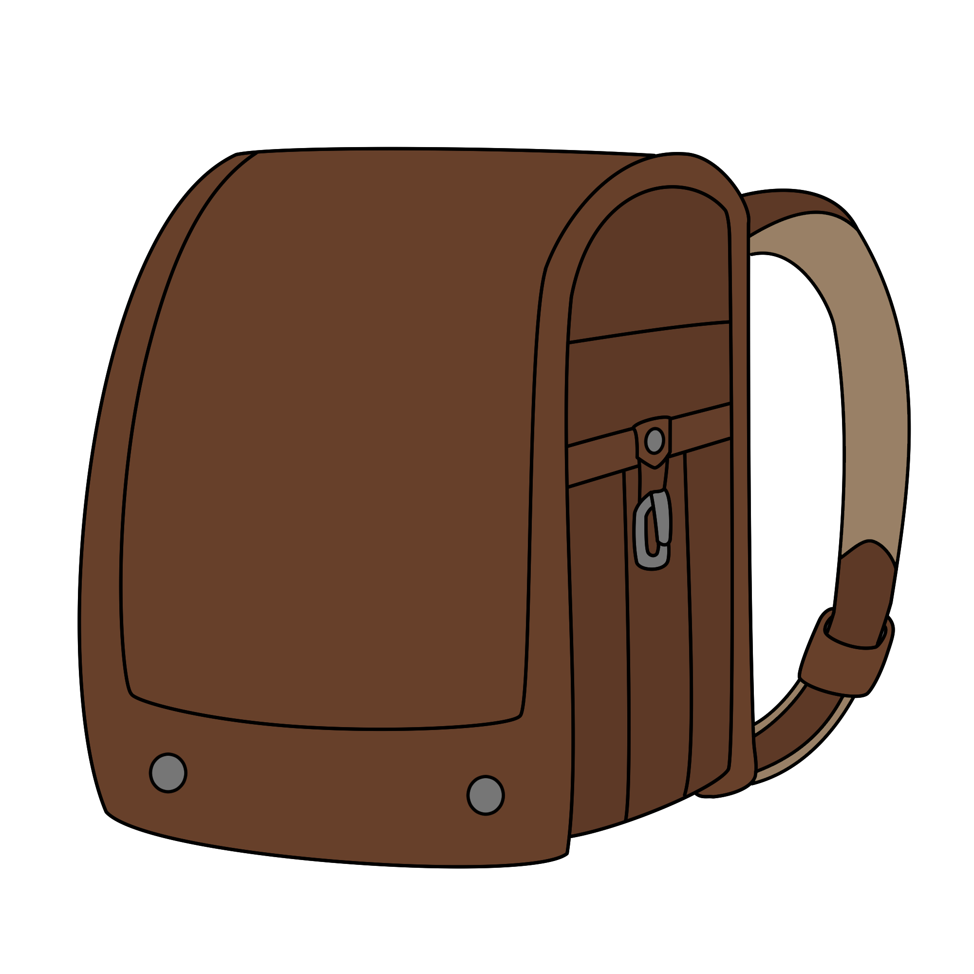 茶色のランドセルのフリーイラスト｜入学・通学素材