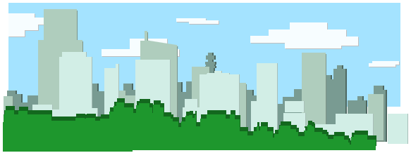 仙台の街並みのシンプルなイラスト