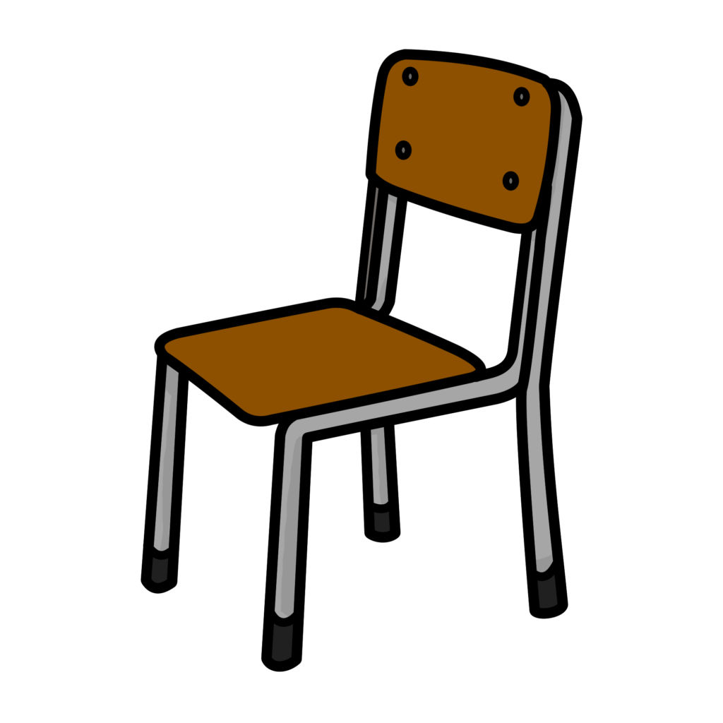 学校の椅子のシンプルなイラスト