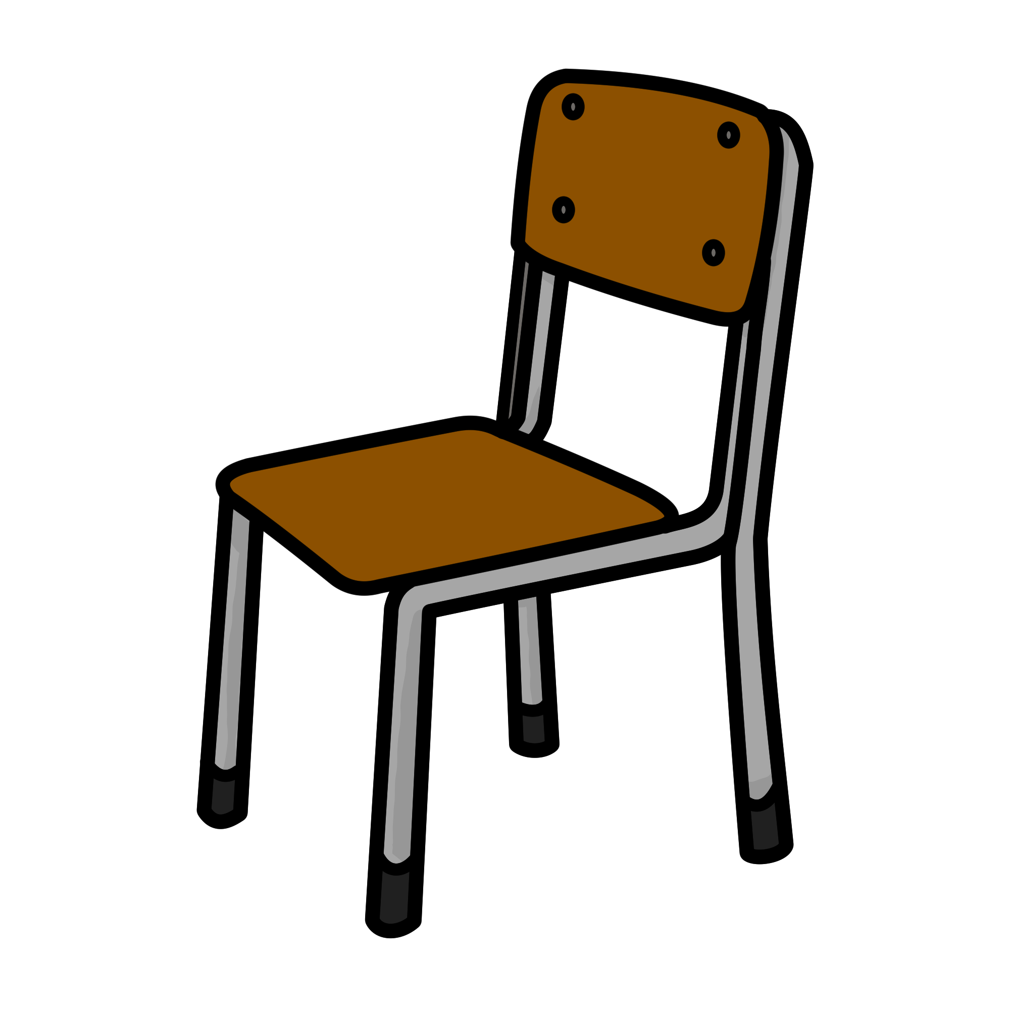 学校の椅子のシンプルイラスト｜教室の無料素材