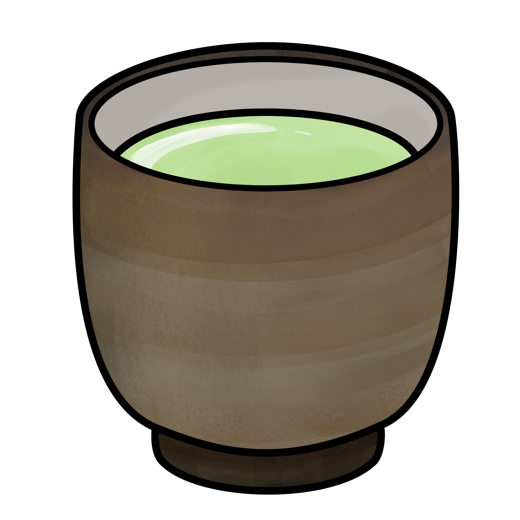 お茶入り湯呑みのイラスト｜シンプルな日本茶素材