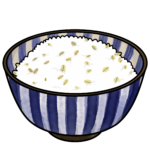 麦飯のイラスト｜牛タン定食のご飯・シンプル素材牛タン定食のご飯・シンプル素材