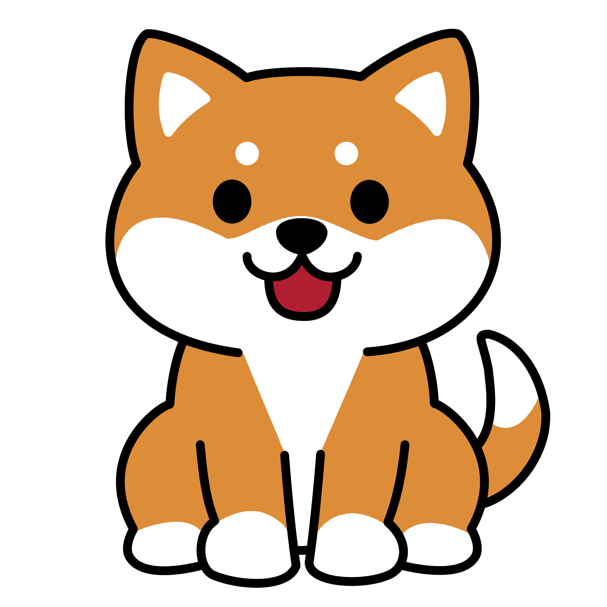 かわいい犬のイラスト｜シンプルな動物フリー素材