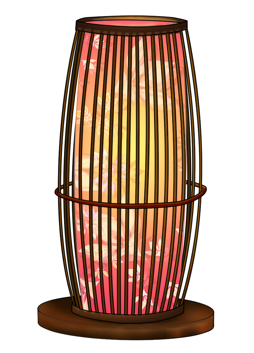 赤の盆提灯のイラスト