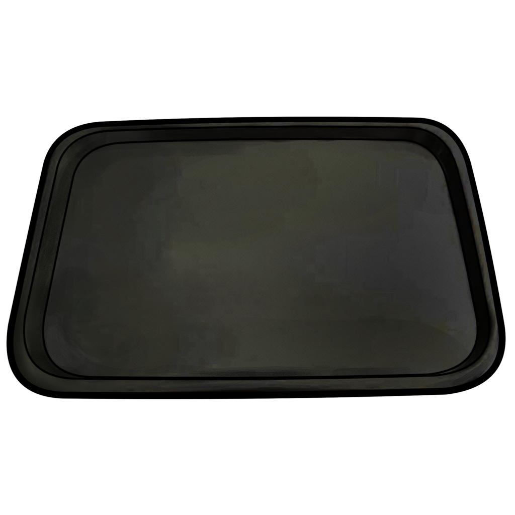 黒いお盆のイラスト｜シンプルなトレー素材