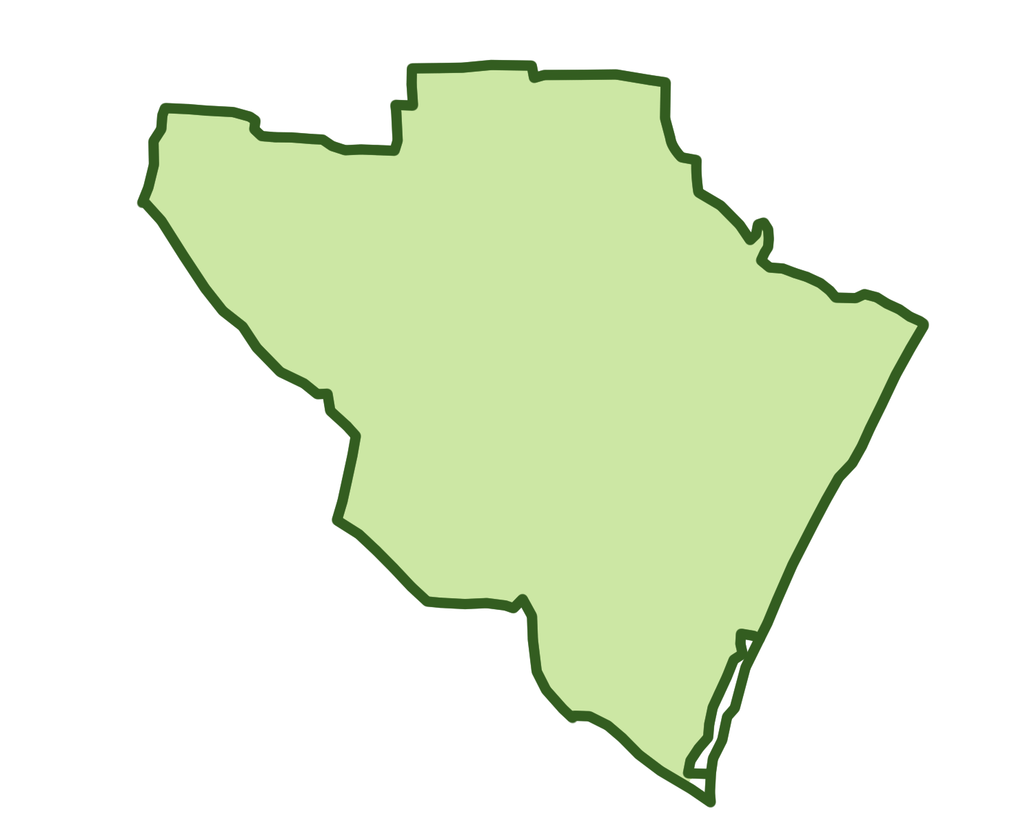 仙台市若林区の地図イラスト｜シンプル地域マップ