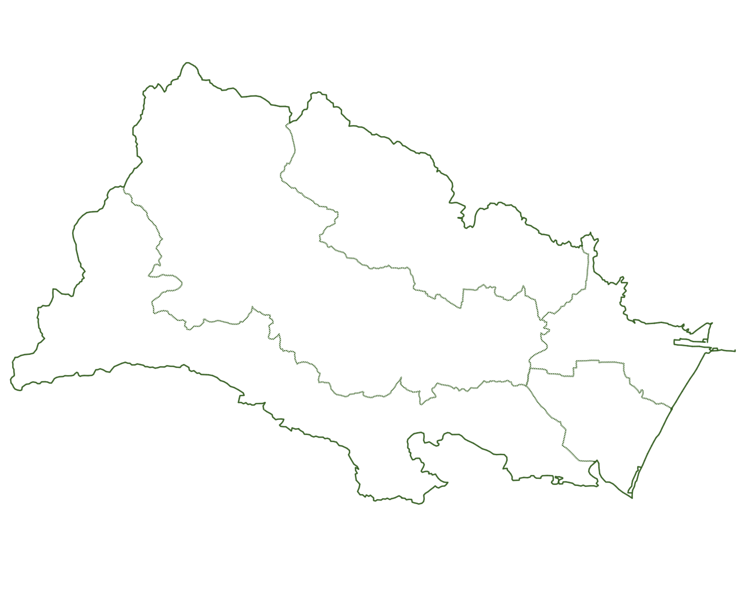 仙台市区分け白地図｜点線境界マップ素材