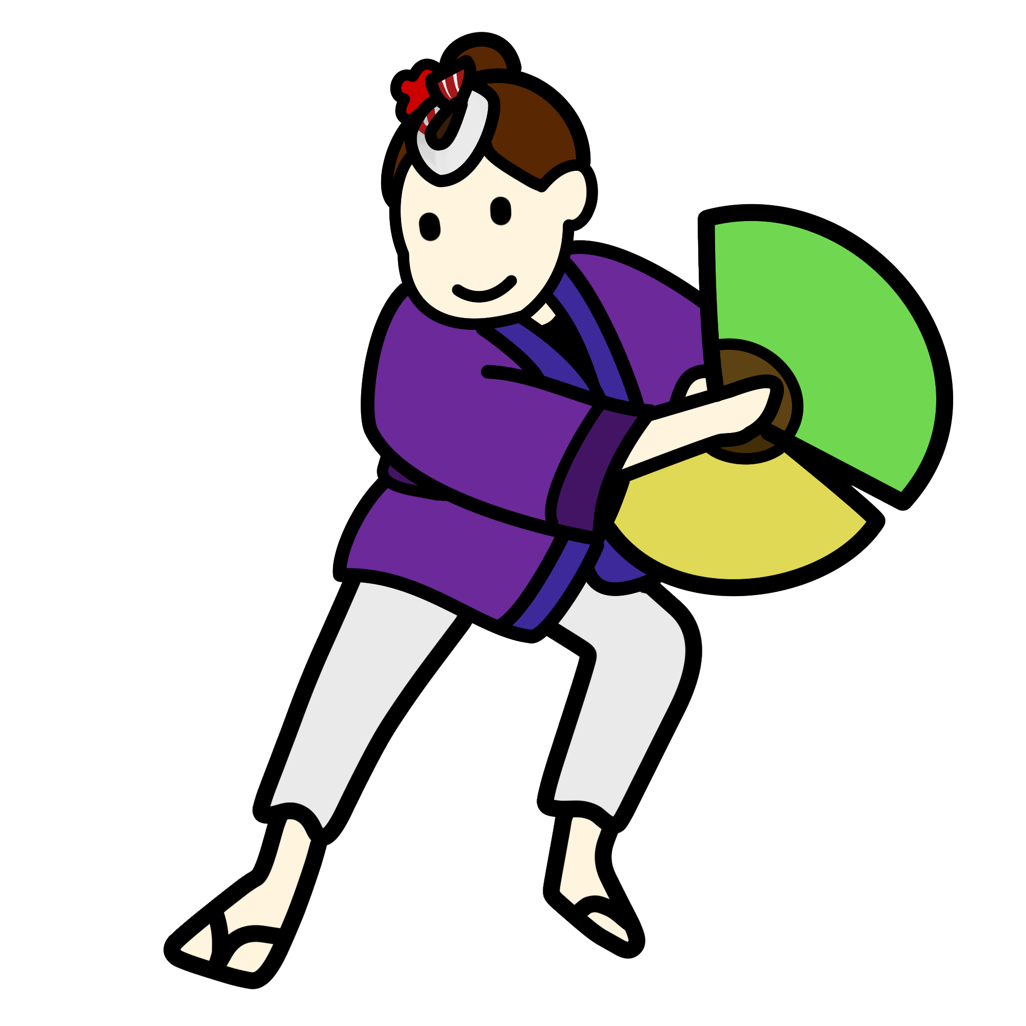 雀踊りイラスト3｜仙台、祭り素材